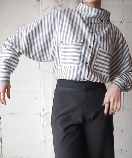 Asymmetric Stripe Shirts WHNVYE