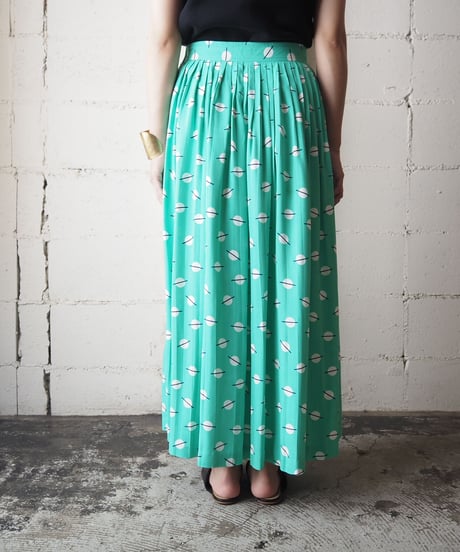 Circle Pattern Rayon Skirt GN