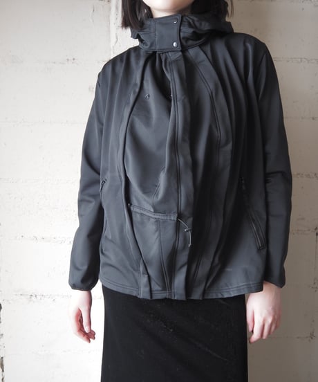 Fleece Lining Technical Softshell Hooded Jacket BK
