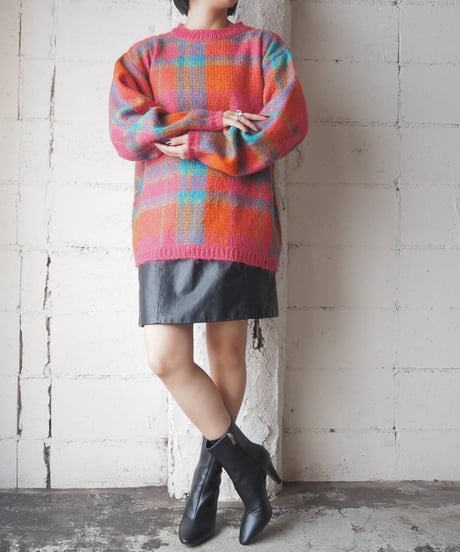 Check Pattern Mohair Knit PIGN
