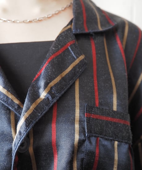 REMAKE Short Stripe Pajama Shirt NVREBE