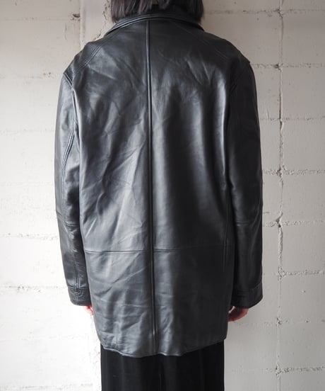 WILSONS LEATHER Open Collar Leather Jacket BK