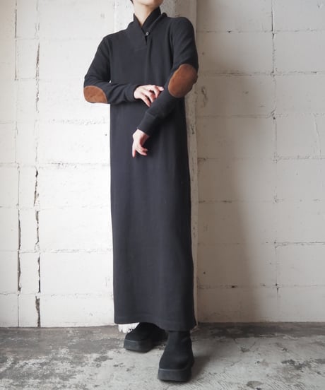 LAUREN Shawl Collar Knit Dress BK