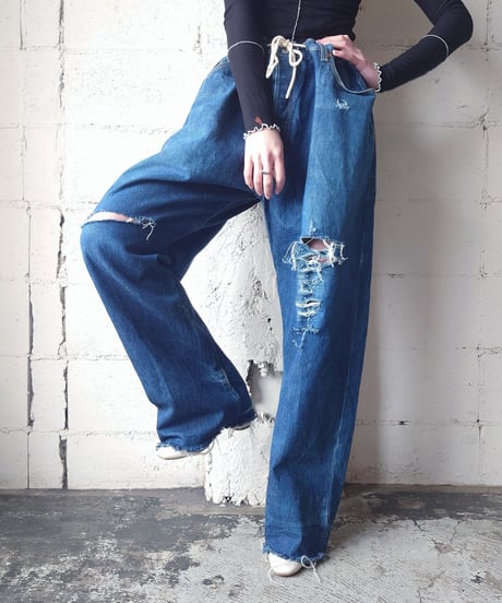 ORFEOMIX Drawstring Crashed Big Denim NV