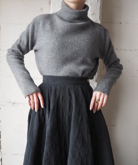 1950-60's Corduroy Flared Skirt BK