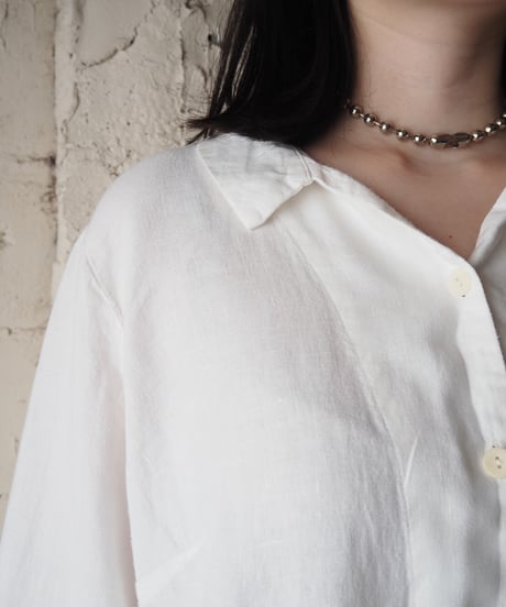 FLAX Open Collar Linen Shirt IV