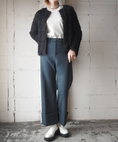 MAXSTUDIO Shaggy Collarless Jacket BK