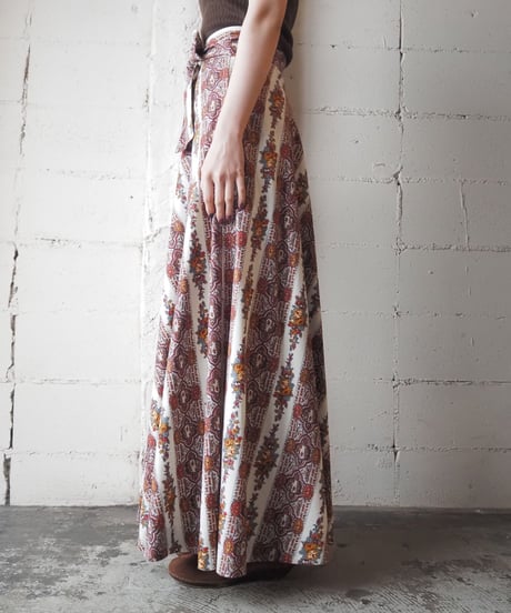 1970's Paisley Pattern Belted Skirt WHBUR