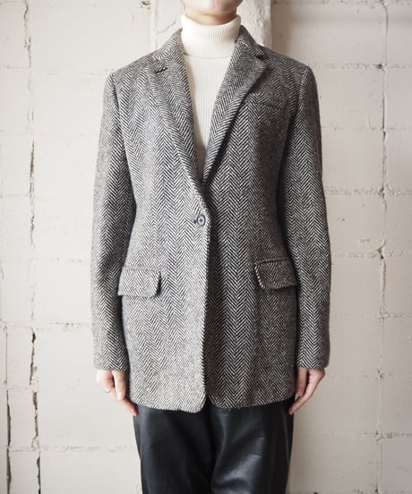 LAUREN Herringbone Tweed Tailored Jacket BKWH