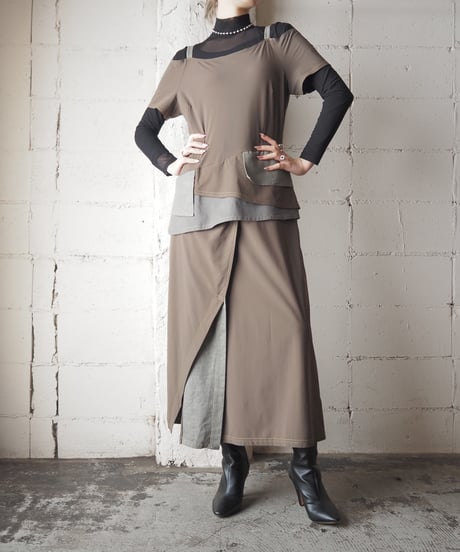 Off Shoulder Layered Design Dress KA