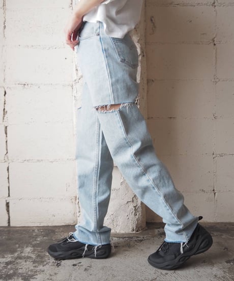 REMAKE Levi's 550 Slashed Denim Pants LBL