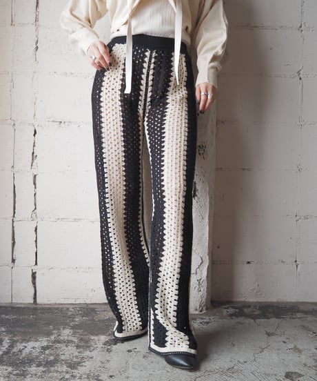 Crochet Stripe Pants BKIV