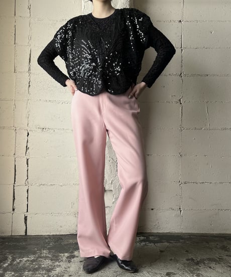 French Sleeve Sequin Tops BK