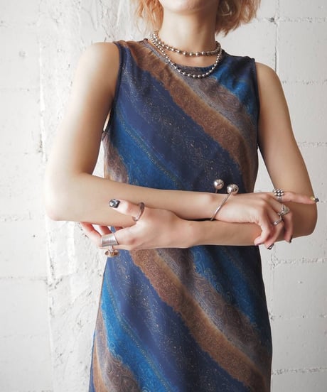 Layered Sheer Pattern N/S Dress NVBR