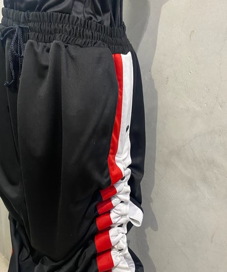 REMAKE Drawstrings Side Snap Track Skirt BK WH RE