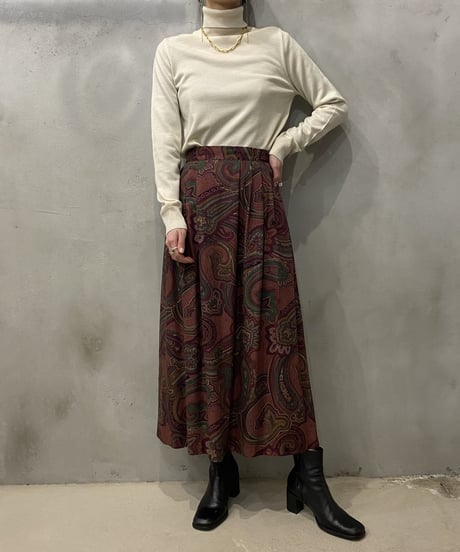 Paisley Pattern Flared Skirt