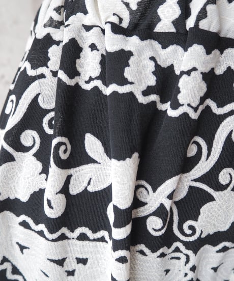 Pattern Sheer Wide Easy Pants BKWH