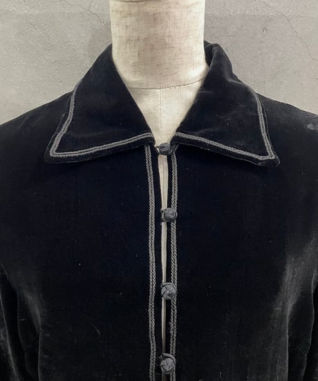 Velour China Button Shirt BK