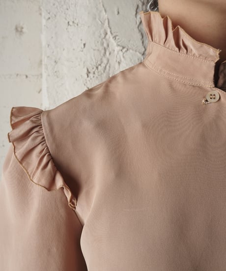 Stand Collar Frill Design Blouse BE