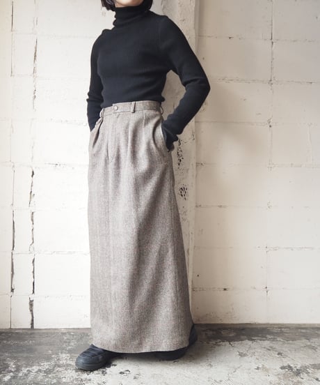 Ralph Lauren Heringbone Tweed Tight Skirt WHBK