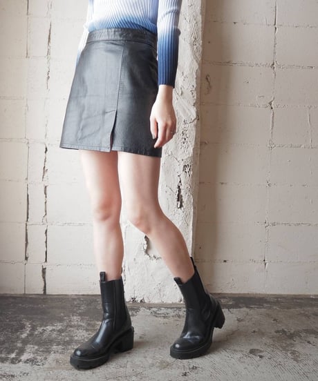 Leather Tight Mini Skirt BK