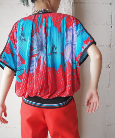 Floral Pattern Pleated Blouse REBL