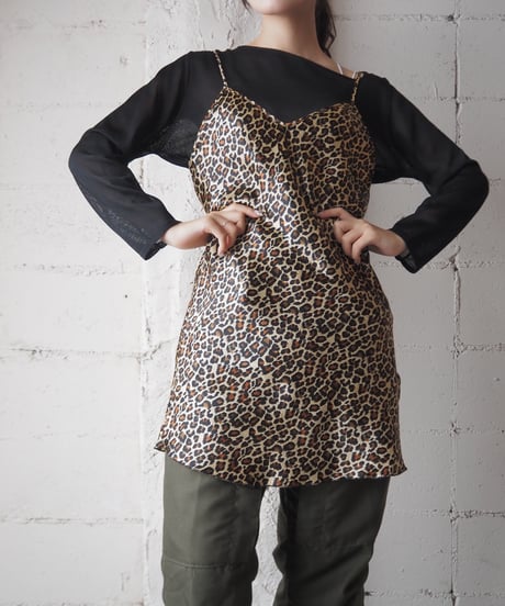 Leopard Pattern Satin Camisole BEBR