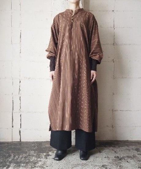 Long Rib Stripe Shirt Dress BR