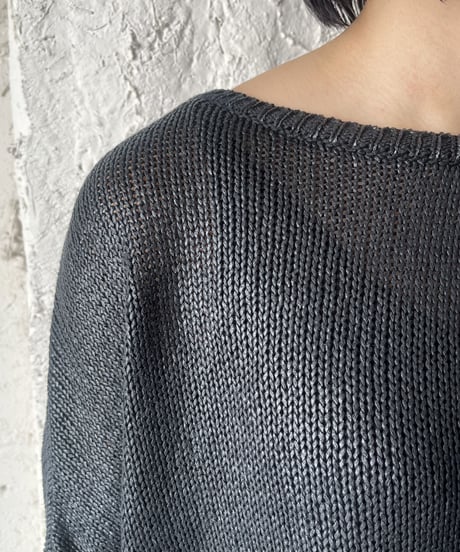 Drop Shoulder Mesh Pullover BK