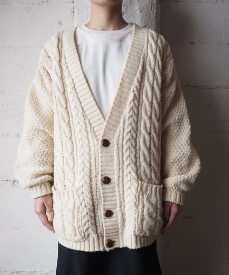 Fisherman Vneck Knit Cardigan IV