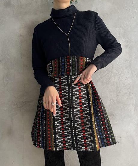 Pattern Design  Back Zip Long Rib Knit REBL