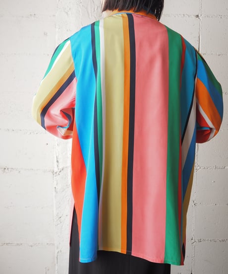Multi Stripe Silk Shirt BLPIOR