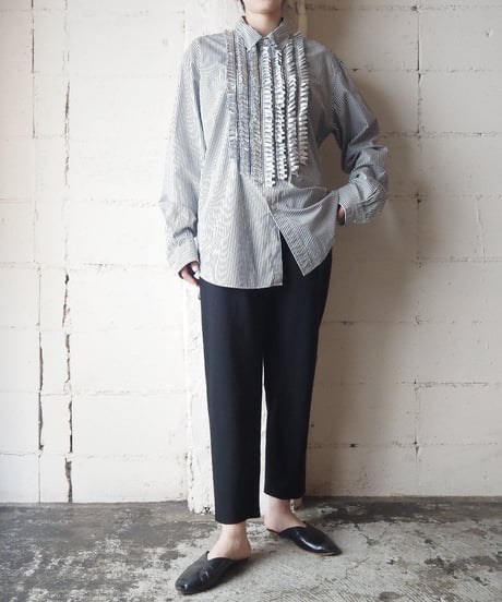 ORFEO MIX Frilled Shirt BKWH