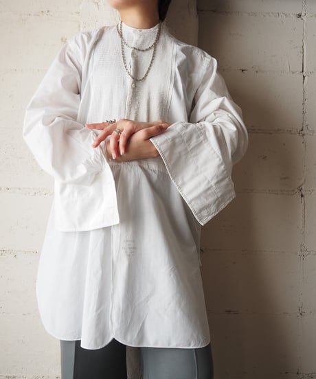 1950’s-60’sUSA ARROW Pleated Bosom Shirt WH