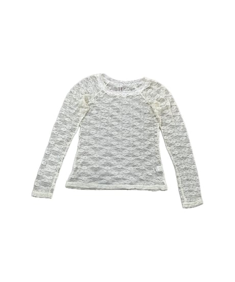 Long Sleeve Crew Neck Lace Tops IV
