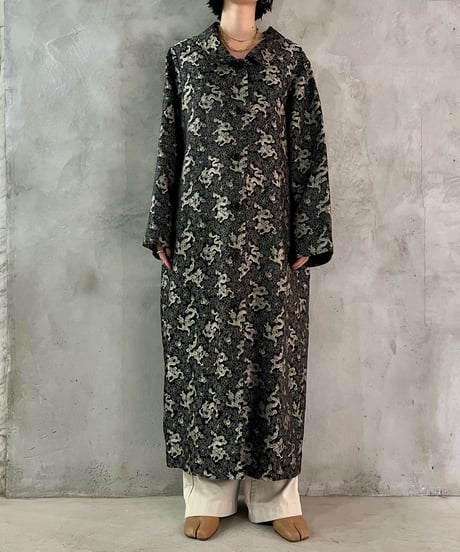 Dragon Pattern Satin Long Jacket BKBE