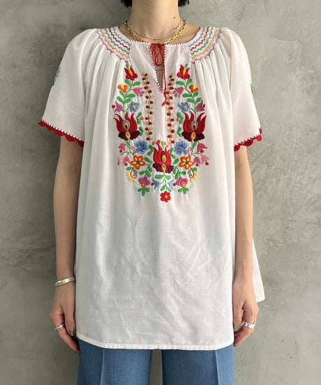 1980's Hungary Embroidery S/S Tunic REWH