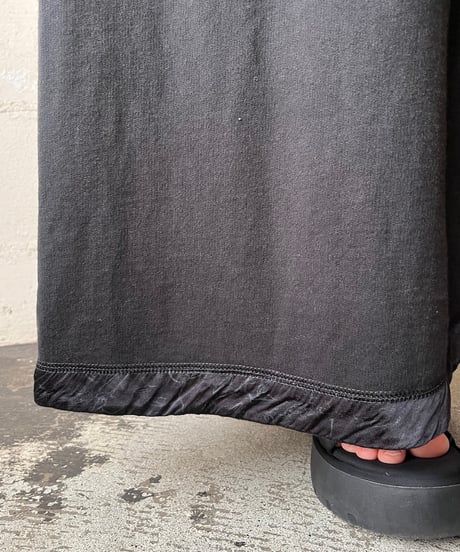 Draw String Waist Sweat Skirt BK