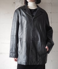 WILSONS LEATHER Open Collar Leather Jacket BK