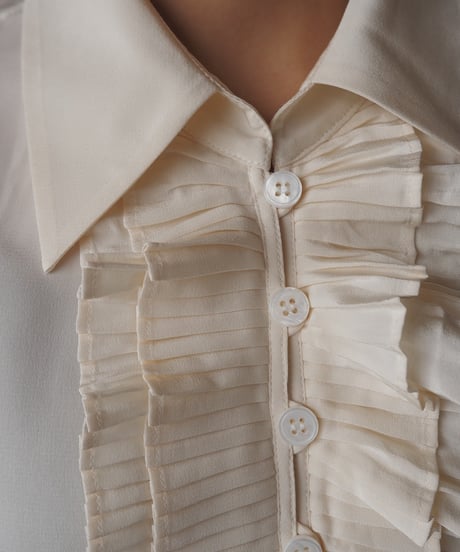 ARMANI Pleated Frill Front Blouse IV