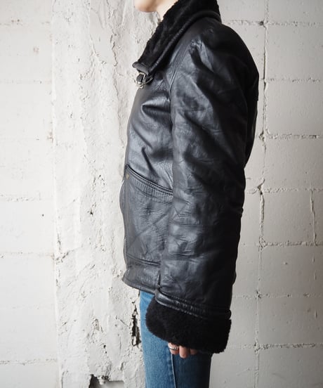GOLDTOP  Boa Collar Leather Jacket BK