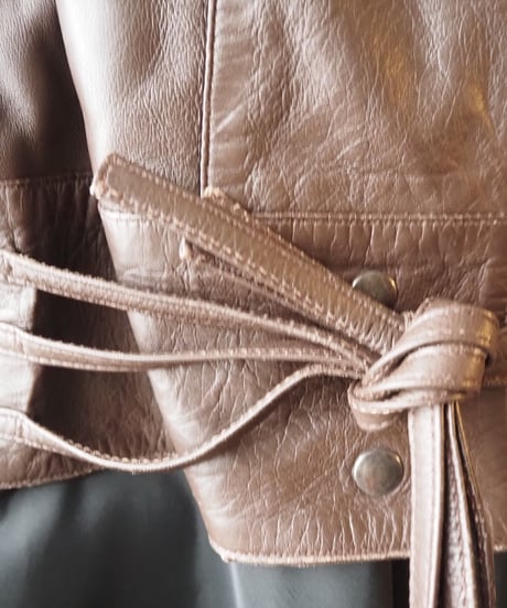Belted Design Leather Jacket BR