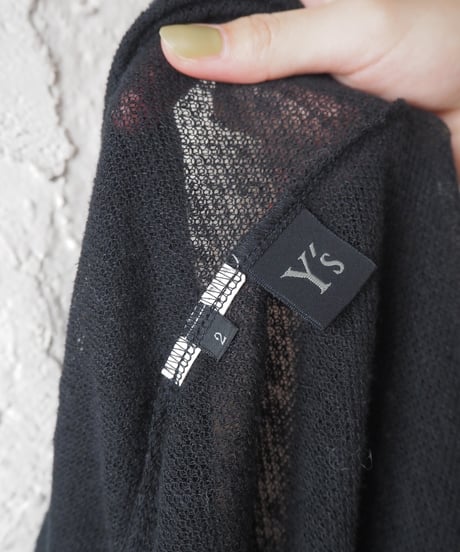 Y's Twisted Knit Short Cardigan BK