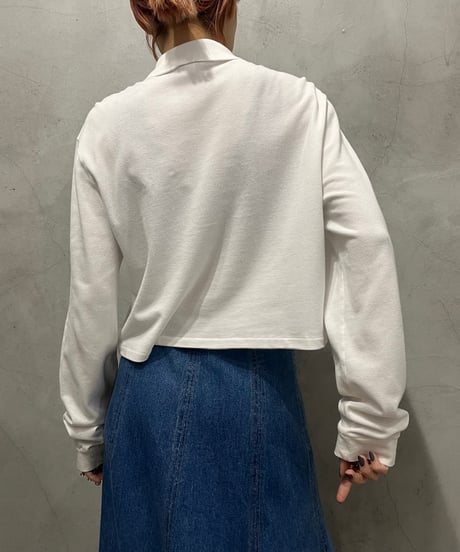 LACOSTE  Remake Cropped Polo Shirt WH