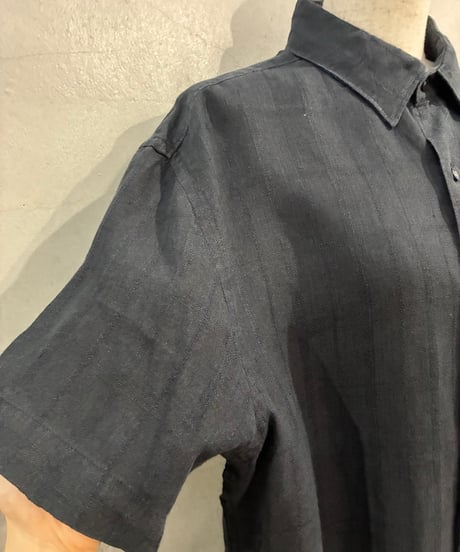 PERRY ELLIS Linen Mix S/S Shirt BK