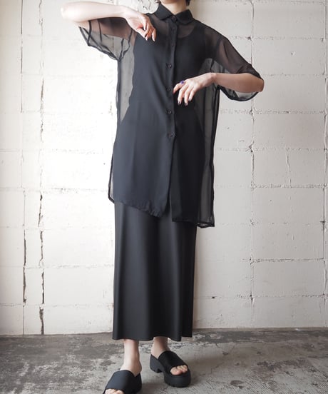 Seethrough S/S Shirt BK