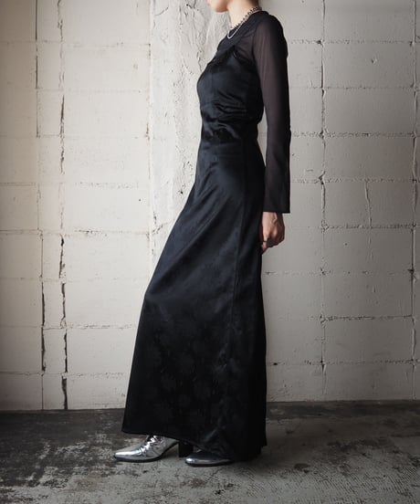 Shadow Pattern Camisole Dress BK