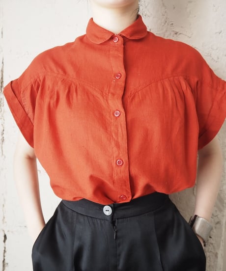 Round Collar French Sleeve Shirt RE