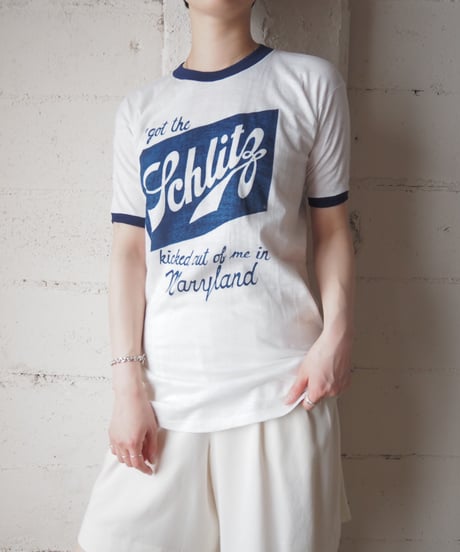 Dead Stock Schlitz Ringer Tee WH NV