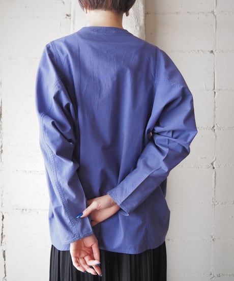 Mountain Folk Pintuck Collarless Shirt PUR